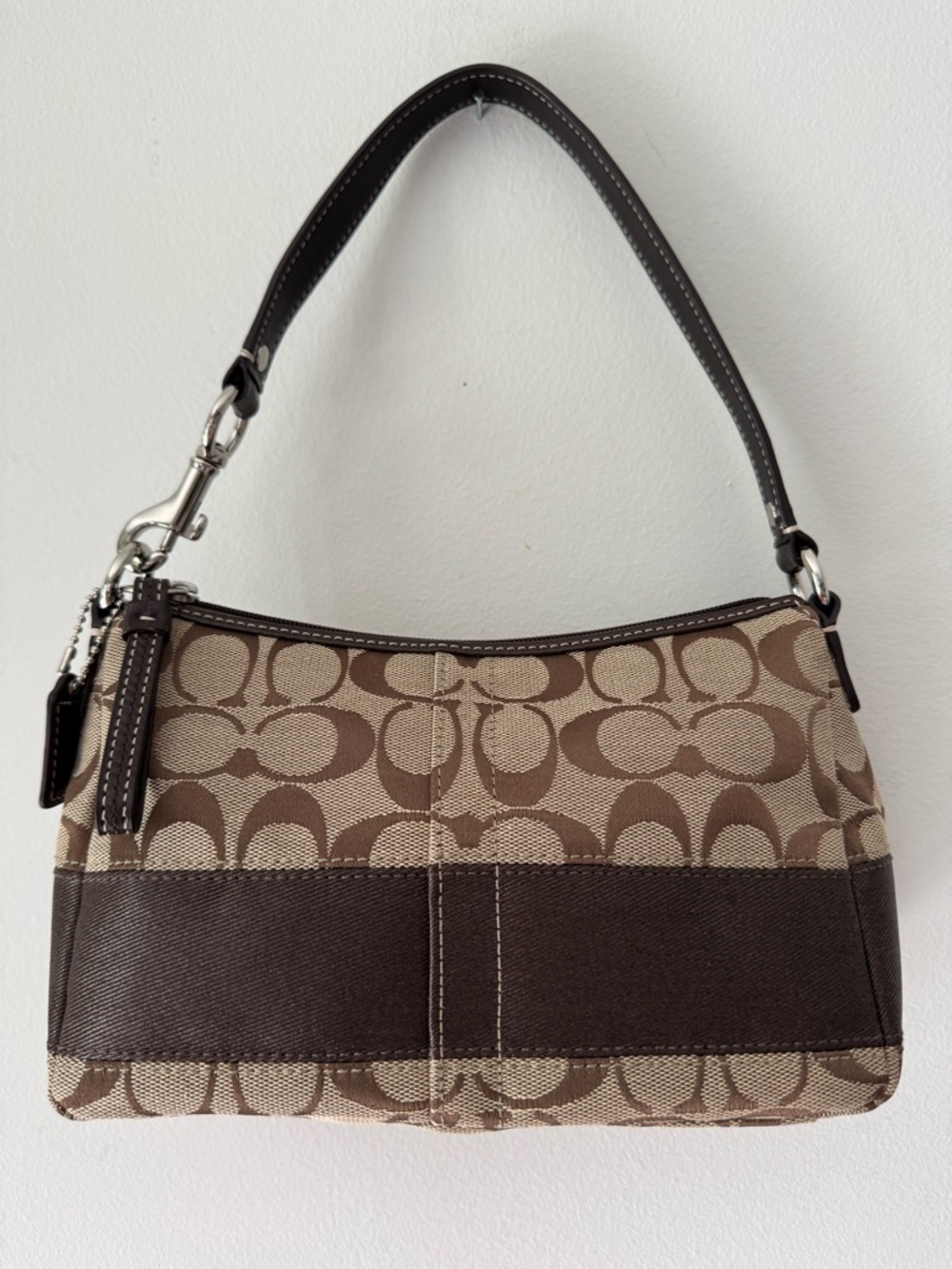 Y2K Coach Signature Stripe Demi Pouch